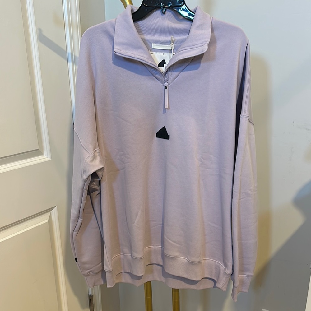 Adidas Men’s Light Purple Quarter-Zip Sweatshirt